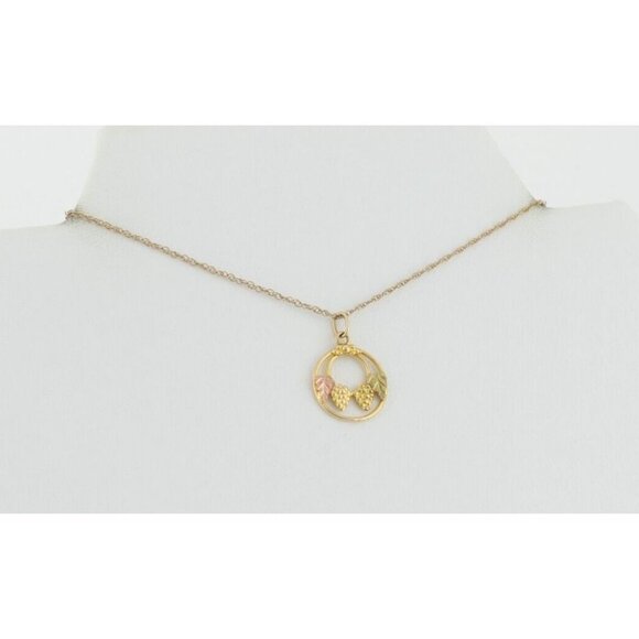 10k Yellow Gold Black Hills Gold Necklace 18" Chain - Picture 7 of 8